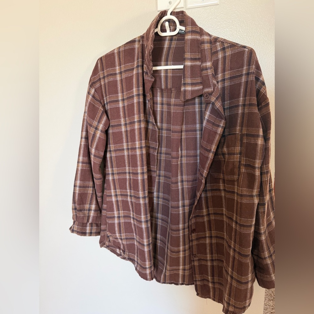 SHEIN Chocolate Checkered Jacket